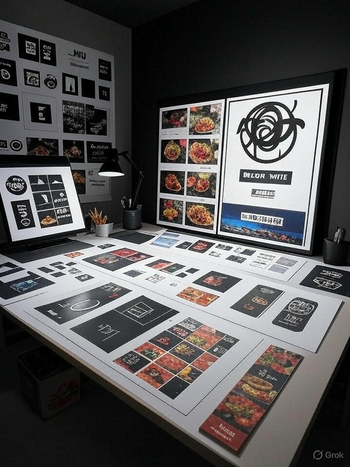 Set of social media post designs with vibrant visuals and engaging layouts